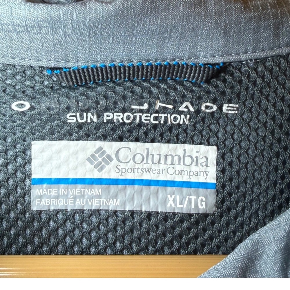 Columbia Men's Gray Sun Protection Long Sleeve Button Up Shirt XL Omni-Shade - Picture 5 of 12